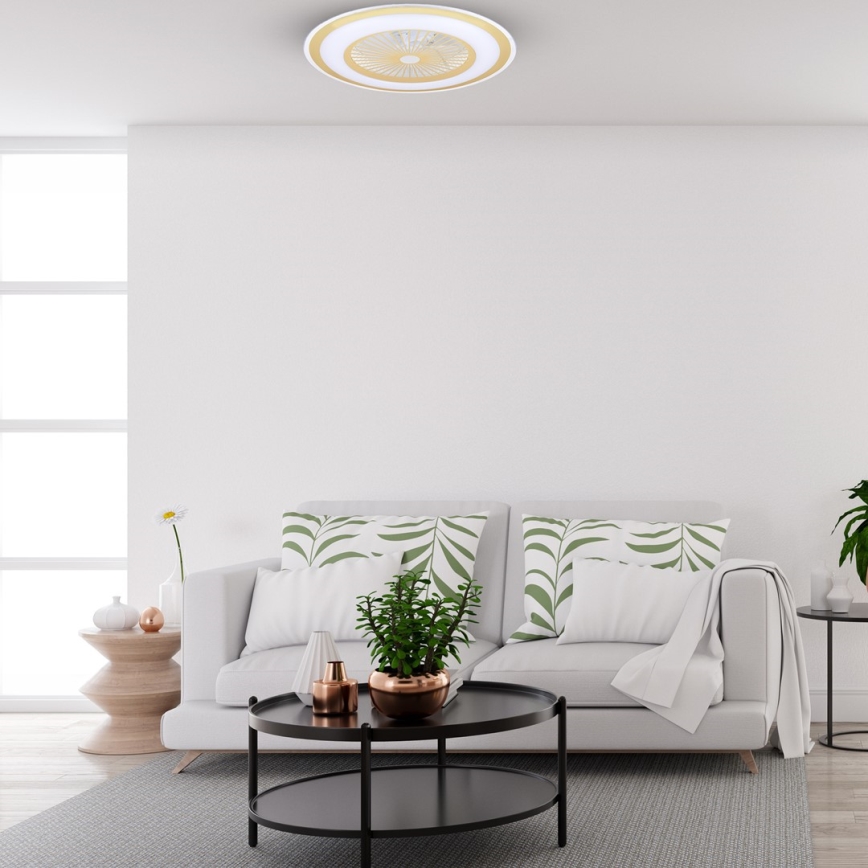 LED Plafoniera dimmerabile con ventilatore ZEPHYR LED/48W/230V 3000-6000K oro + telecomando
