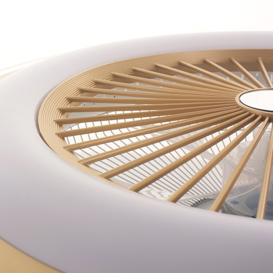 LED Plafoniera dimmerabile con ventilatore ZEPHYR LED/48W/230V 3000-6000K oro + telecomando