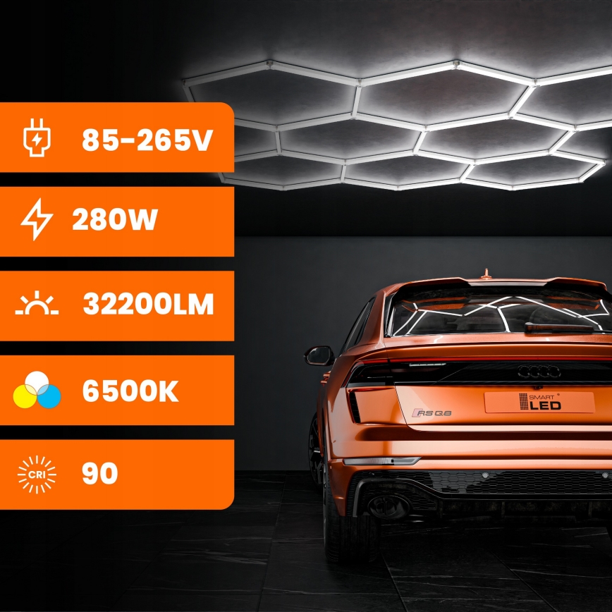 Plafoniera LED HEXAGON LED/350W/85-265V 6500K 313x298 cm CRI 90 IP44 bianco