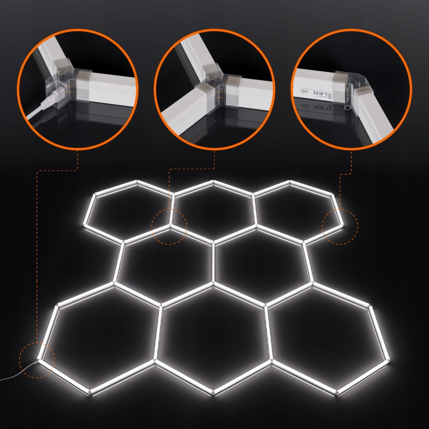Plafoniera LED HEXAGON LED/350W/85-265V 6500K 313x298 cm CRI 90 IP44 bianco