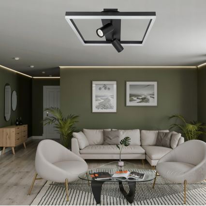 LED Plafoniera LED/38W/230V + 2xGU10/30W nera