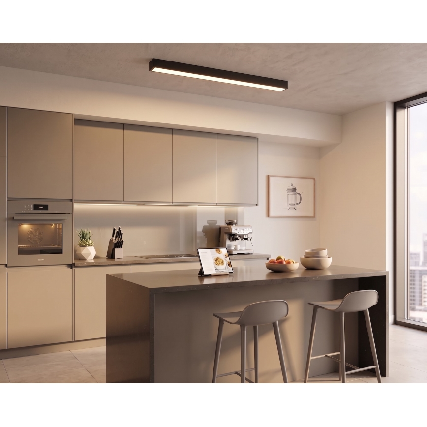 LED Plafoniera/Sospensione a cavo LED/44W/230V 3000K 120 cm nero