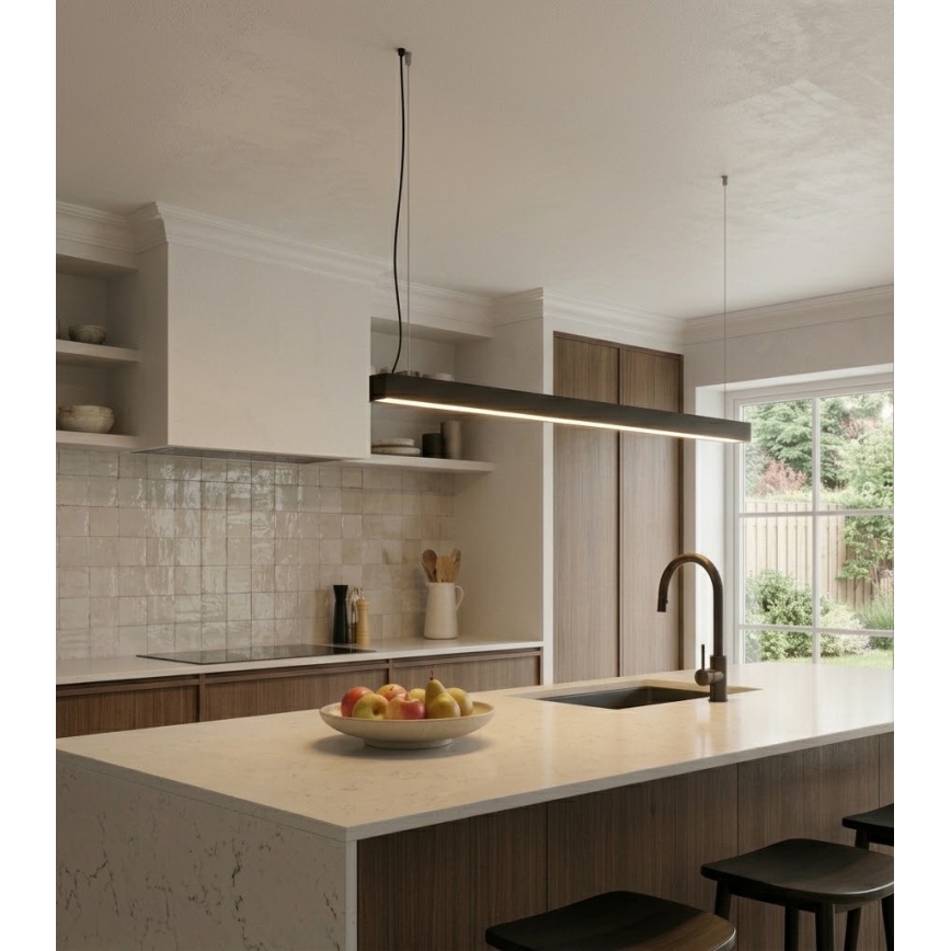 LED Plafoniera/Sospensione a cavo LED/44W/230V 3000K 120 cm nero