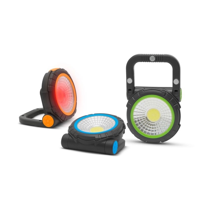 LED Portatile mini per riflettore LED/3W/3xAAA verde/blu