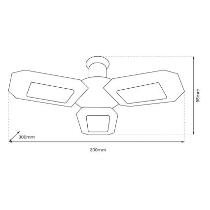 LED Proiettore da soffitto 3xE27/16,7W/230V 4000K