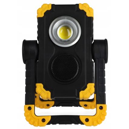 Faro ricaricabile LED con altoparlante e funzione power bank LED/10W/5V 4400 mAh IP44 nero/giallo