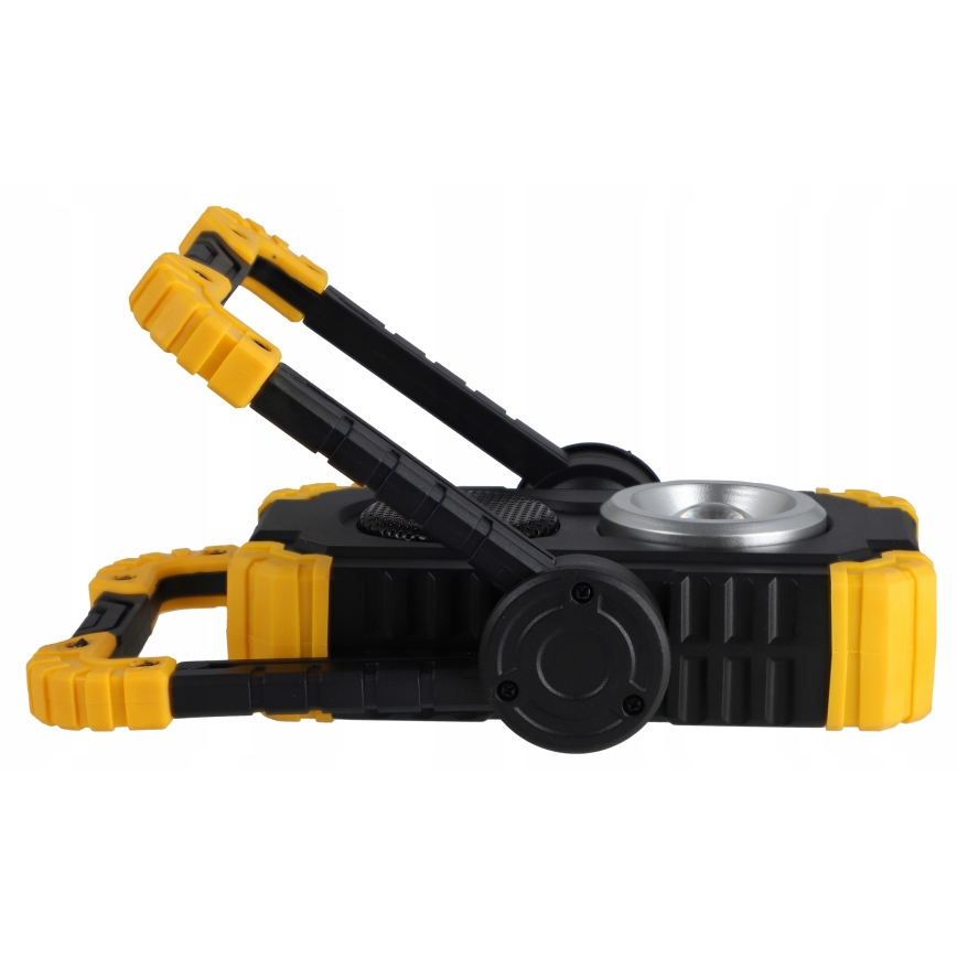 Faro ricaricabile LED con altoparlante e funzione power bank LED/10W/5V 4400 mAh IP44 nero/giallo