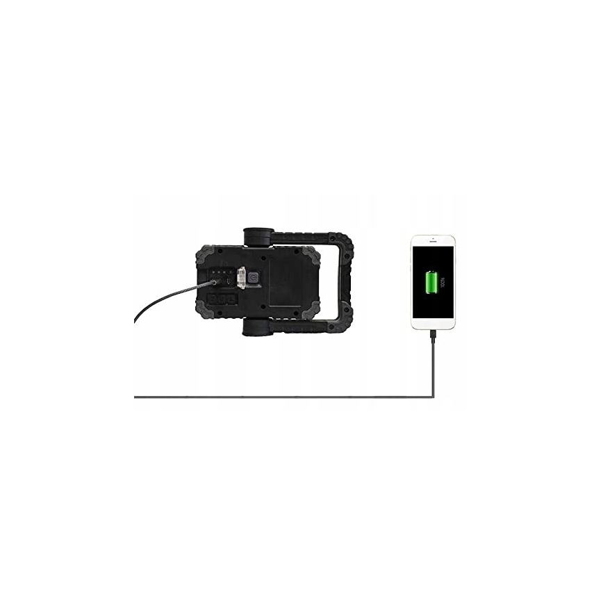 Faro ricaricabile LED con altoparlante e funzione power bank LED/10W/5V 4400 mAh IP44 nero/giallo