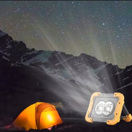LED Proiettore ricaricabile con funzione power bank LED/20W/5V 4400 mAh IP44 nero/giallo