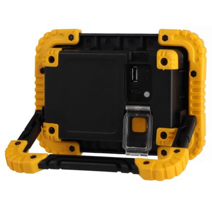 LED Proiettore ricaricabile con funzione power bank LED/20W/5V 4400 mAh IP44 nero/giallo