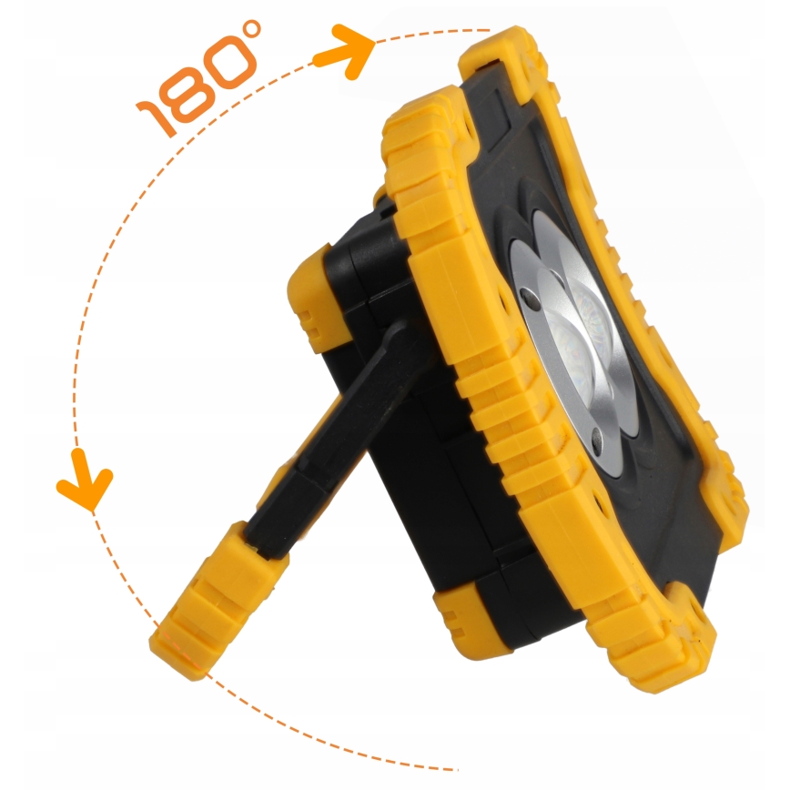 LED Proiettore ricaricabile con funzione power bank LED/20W/5V 4400 mAh IP44 nero/giallo