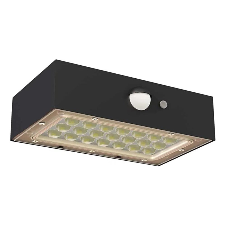 LED Proiettore solare con sensore di movimento LED/3,7V 1200mAh 4000K IP65 nero