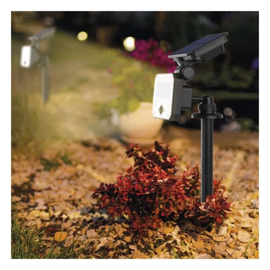 LED Proiettore solare con sensore di movimento SPILO LED/3,7V 3600mAh 3000K IP54 + telecomando