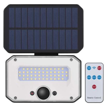 LED Proiettore solare con sensore di movimento SPILO LED/3,7V 3600mAh 3000K IP54 + telecomando