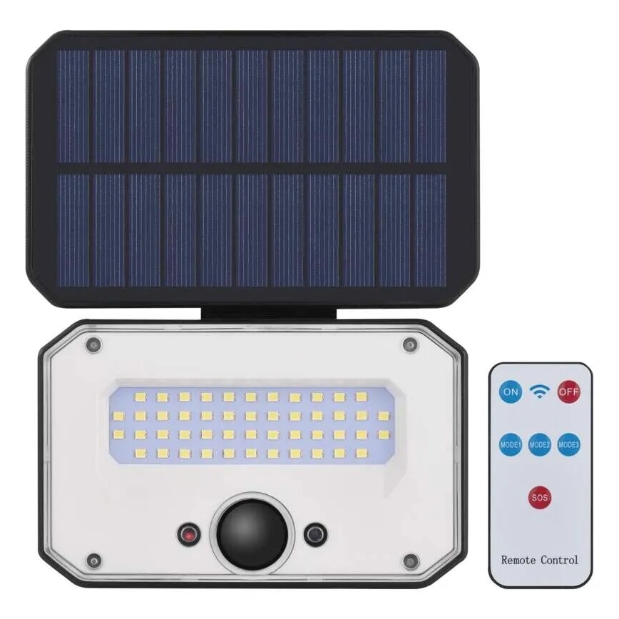 LED Proiettore solare con sensore di movimento SPILO LED/3,7V 3600mAh 3000K IP54 + telecomando