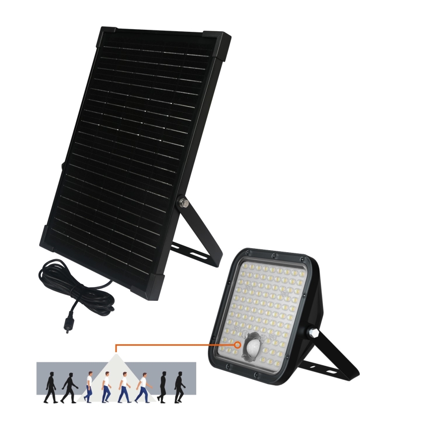 LED Proiettore solare da esterno con sensore LED/30W/6,4V IP65 3000/4000K 6000 mAh + telecomando
