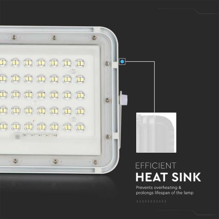 LED da esterno dimmerabile solare per riflettore LED/10W/3,2V IP65 6400K 6000 mAh bianco + telecomando
