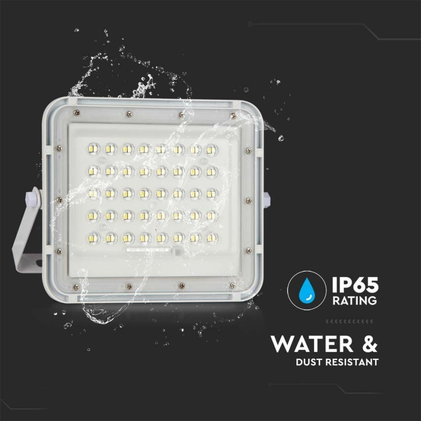 LED da esterno dimmerabile solare per riflettore LED/10W/3,2V IP65 6400K 6000 mAh bianco + telecomando
