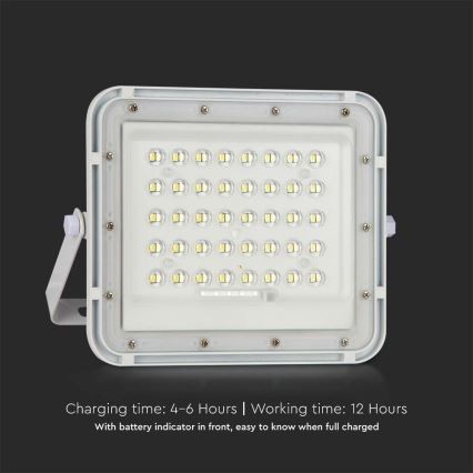 LED da esterno dimmerabile solare per riflettore LED/10W/3,2V IP65 6400K 6000 mAh bianco + telecomando