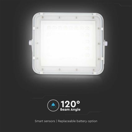 LED da esterno dimmerabile solare per riflettore LED/10W/3,2V IP65 6400K 6000 mAh bianco + telecomando