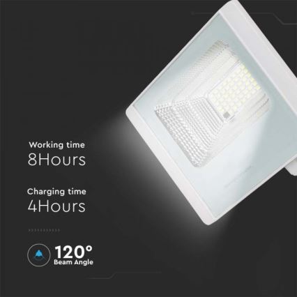 LED Proiettore solare da esterno LED/12W/3,2V IP65 4000K + telecomando