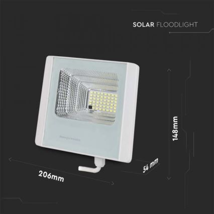 LED Proiettore solare da esterno LED/12W/3,2V IP65 4000K + telecomando