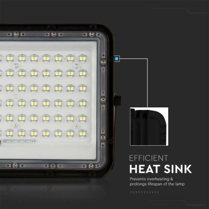 LED da esterno dimmerabile solare per riflettore LED/15W/3,2V IP65 4000K 12000 mAh nero + telecomando