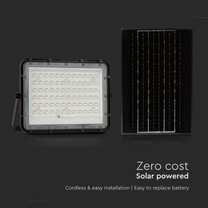 LED da esterno dimmerabile solare per riflettore LED/15W/3,2V IP65 4000K 12000 mAh nero + telecomando