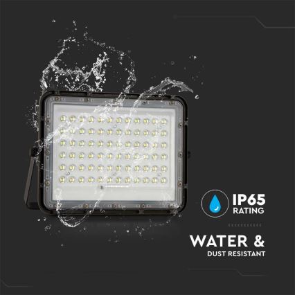 LED da esterno dimmerabile solare per riflettore LED/15W/3,2V IP65 4000K 12000 mAh nero + telecomando