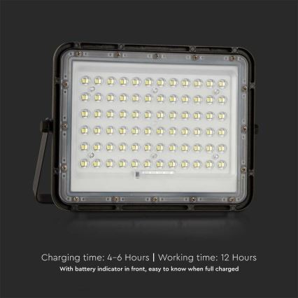LED da esterno dimmerabile solare per riflettore LED/15W/3,2V IP65 4000K 12000 mAh nero + telecomando