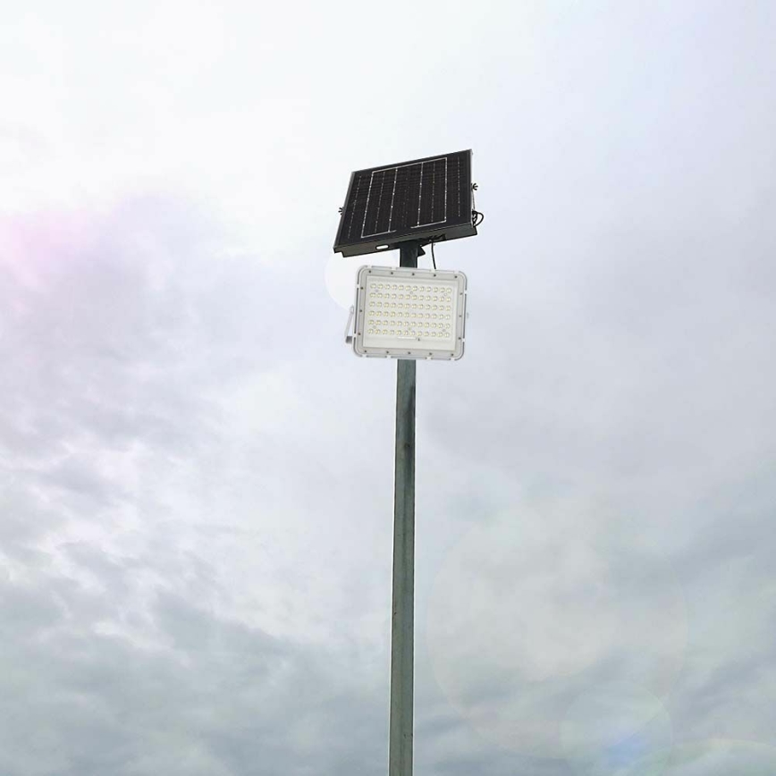 LED Proiettore solare dimmerabile per esterni LED/15W/3,2V IP65 6400K bianco + telecomando