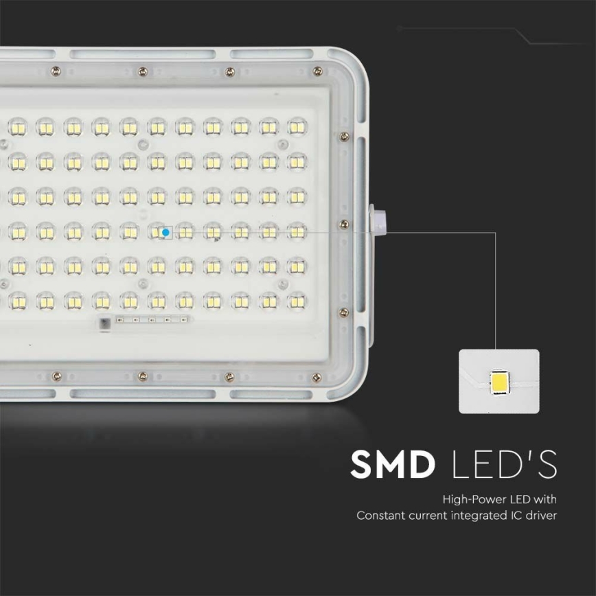LED Proiettore solare dimmerabile per esterni LED/15W/3,2V IP65 6400K bianco + telecomando