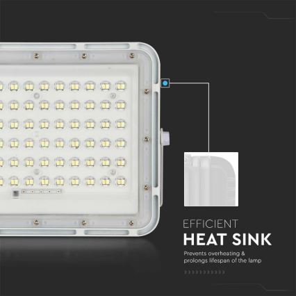 LED Proiettore solare dimmerabile per esterni LED/15W/3,2V IP65 6400K bianco + telecomando