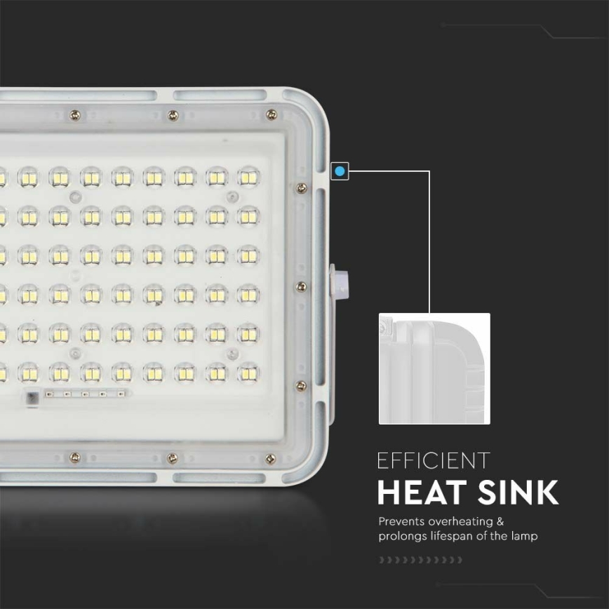 LED Proiettore solare dimmerabile per esterni LED/15W/3,2V IP65 6400K bianco + telecomando