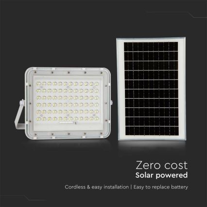 LED Proiettore solare dimmerabile per esterni LED/15W/3,2V IP65 6400K bianco + telecomando