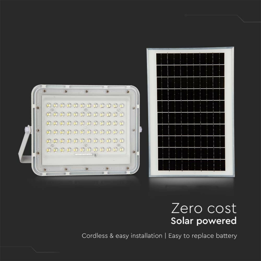 LED Proiettore solare dimmerabile per esterni LED/15W/3,2V IP65 6400K bianco + telecomando
