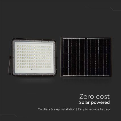 LED Proiettore solare da esterno LED/200W/3,2V 4000K nero IP65 + telecomando