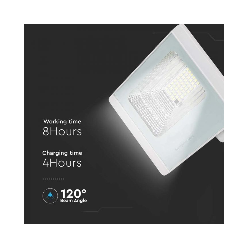 LED Proiettore solare da esterno LED/20W/3,2V IP65 4000K + telecomando