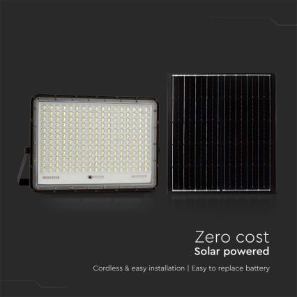 LED Proiettore solare da esterno LED/30W/3,2V 4000K nero IP65 + telecomando