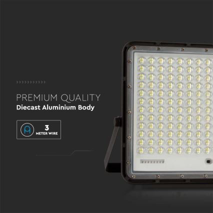 LED Proiettore solare da esterno LED/30W/3,2V 4000K nero IP65 + telecomando