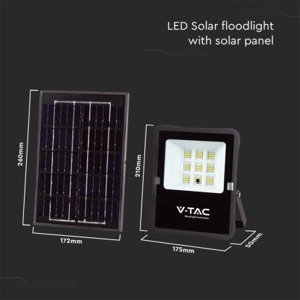 LED Proiettore solare da esterno LED/6W/3,2V 4000K IP65 5000 mAh + telecomando