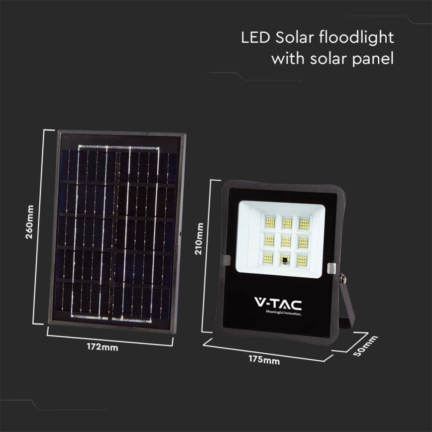 LED Proiettore solare da esterno LED/6W/3,2V 4000K IP65 5000 mAh + telecomando