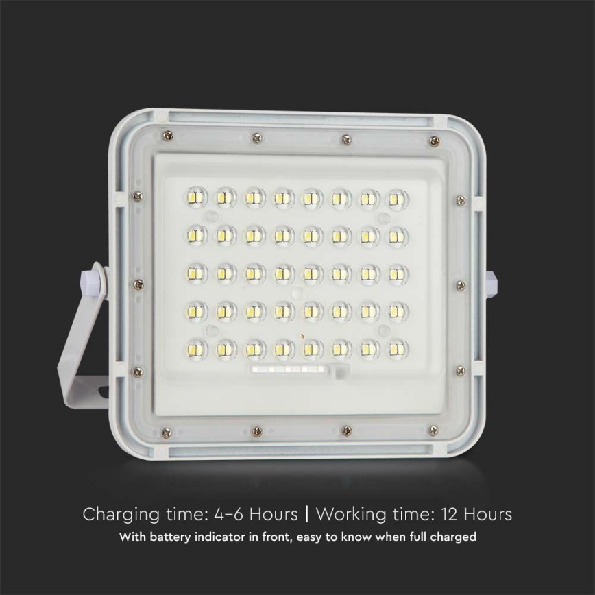 LED da esterno dimmerabile solare per riflettore LED/6W/3,2V IP65 4000K 5000 mAh bianco + telecomando