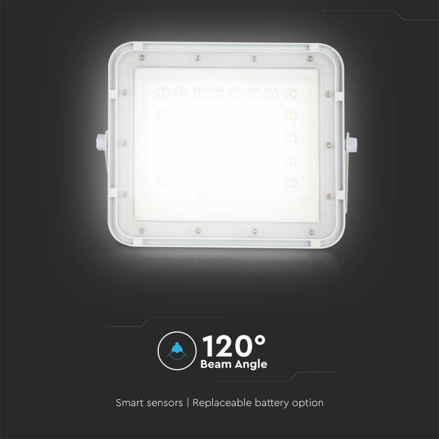 LED da esterno dimmerabile solare per riflettore LED/6W/3,2V IP65 4000K 5000 mAh bianco + telecomando