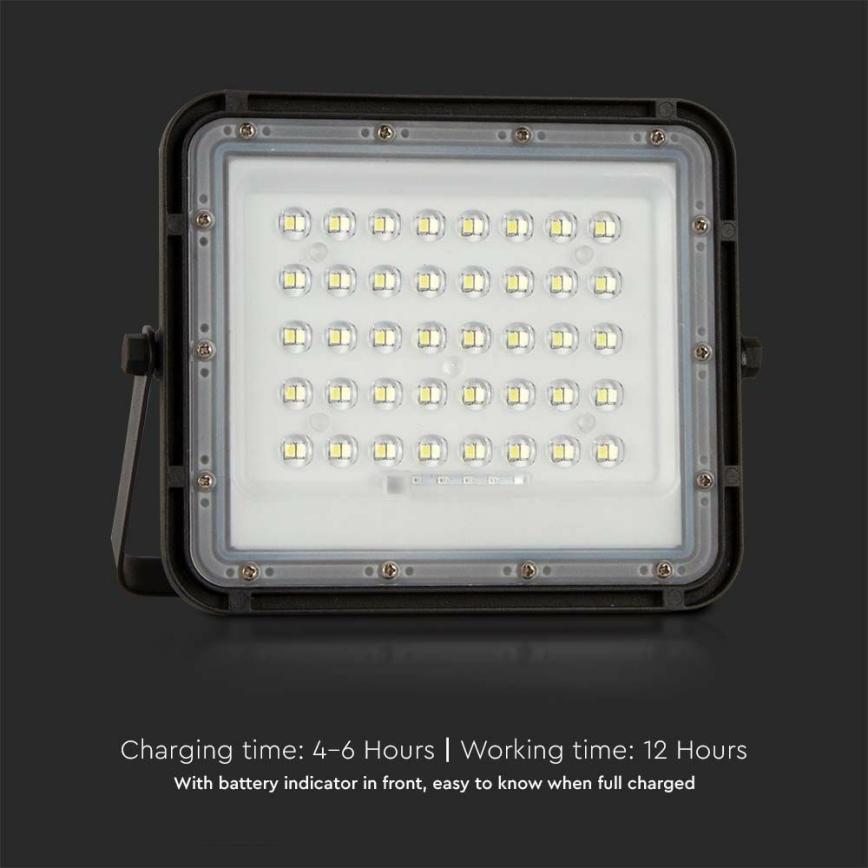 LED Proiettore solare dimmerabile per esterni LED/6W/3,2V IP65 6400K 5000 mAh nero + telecomando