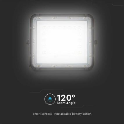 LED Proiettore solare dimmerabile per esterni LED/6W/3,2V IP65 6400K 5000 mAh nero + telecomando