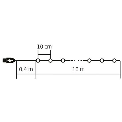 LED RGB Catena di Natale dimmerabile 100xLED/29 funzioni 10,4m