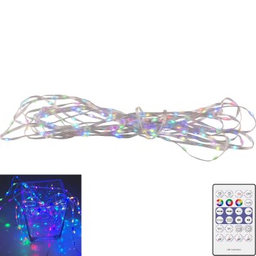 LED RGB Catena luminosa natalizia LED/10W/5V 10 m USB + telecomando