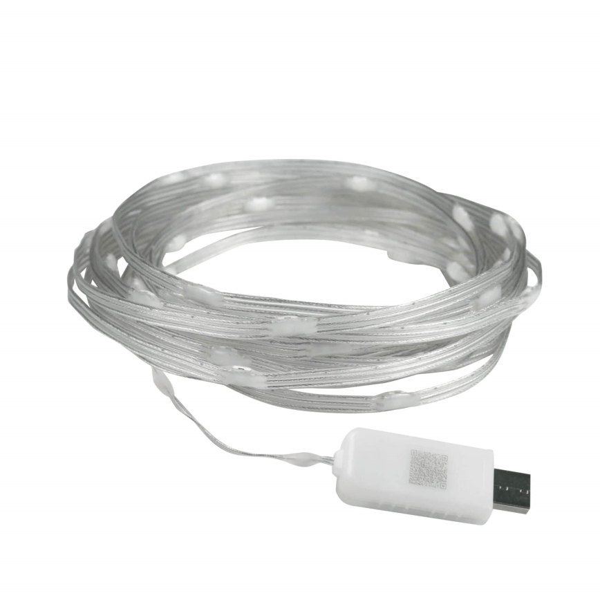 LED RGB Catena luminosa natalizia LED/10W/5V 10 m USB + telecomando
