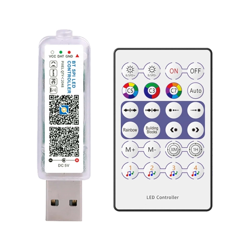 LED RGB Catena luminosa natalizia LED/10W/5V 10 m USB + telecomando
